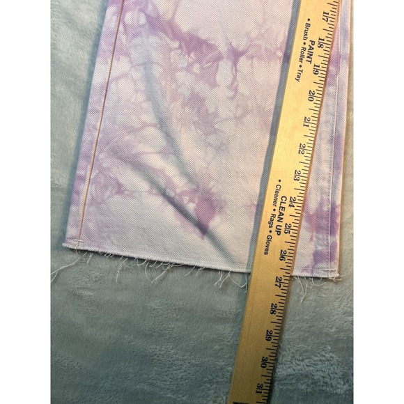 Lee Purple Tie Dye High Waist Crop Boot Cut Jeans 26 x 28 Raw Edge at Ankle - Picture 14 of 17